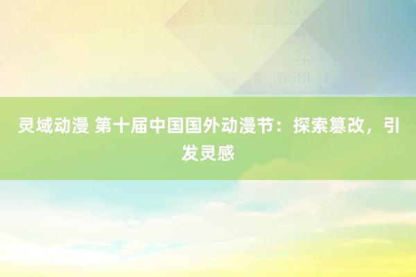 灵域动漫 第十届中国国外动漫节：探索篡改，引发灵感