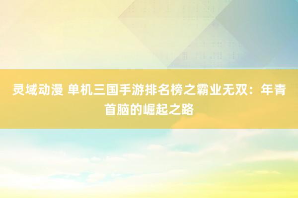 灵域动漫 单机三国手游排名榜之霸业无双：年青首脑的崛起之路