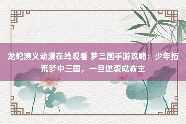 龙蛇演义动漫在线观看 梦三国手游攻略：少年拓荒梦中三国，一旦逆袭成霸主