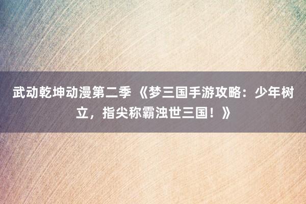 武动乾坤动漫第二季 《梦三国手游攻略：少年树立，指尖称霸浊世三国！》