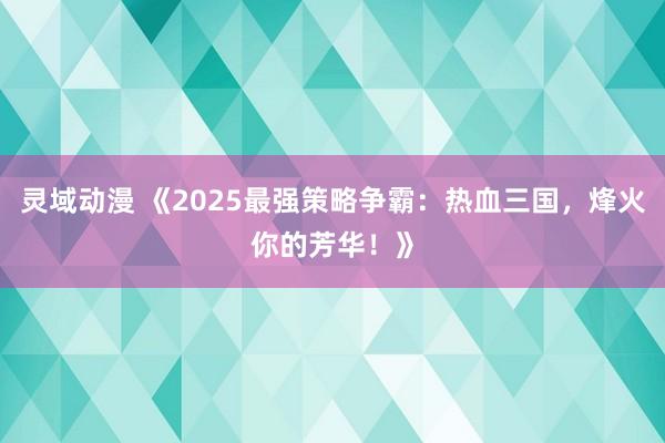 灵域动漫 《2025最强策略争霸：热血三国，烽火你的芳华！》