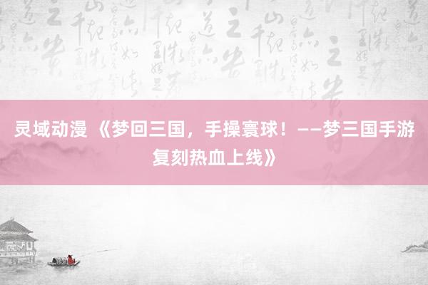 灵域动漫 《梦回三国，手操寰球！——梦三国手游复刻热血上线》