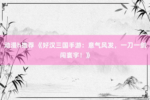 动漫h推荐 《好汉三国手游：意气风发，一刀一剑闯寰宇！》