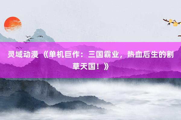 灵域动漫 《单机巨作：三国霸业，热血后生的割草天国！》