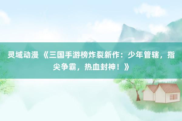 灵域动漫 《三国手游榜炸裂新作：少年管辖，指尖争霸，热血封神！》