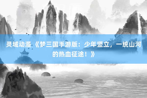 灵域动漫 《梦三国手游版：少年竖立，一统山河的热血征途！》