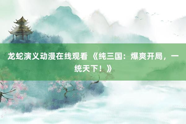 龙蛇演义动漫在线观看 《纯三国：爆爽开局，一统天下！》