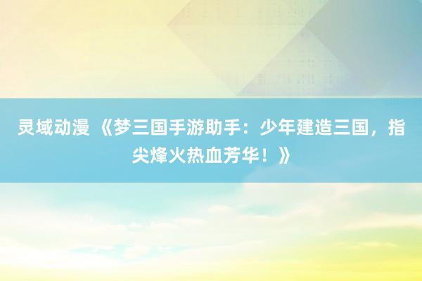 灵域动漫 《梦三国手游助手：少年建造三国，指尖烽火热血芳华！》