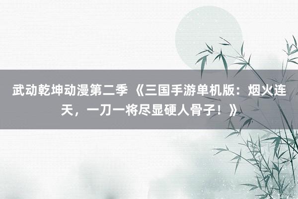 武动乾坤动漫第二季 《三国手游单机版：烟火连天，一刀一将尽显硬人骨子！》