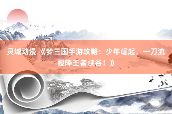 灵域动漫 《梦三国手游攻略：少年崛起，一刀流投降王者峡谷！》