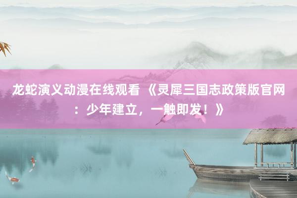 龙蛇演义动漫在线观看 《灵犀三国志政策版官网：少年建立，一触即发！》